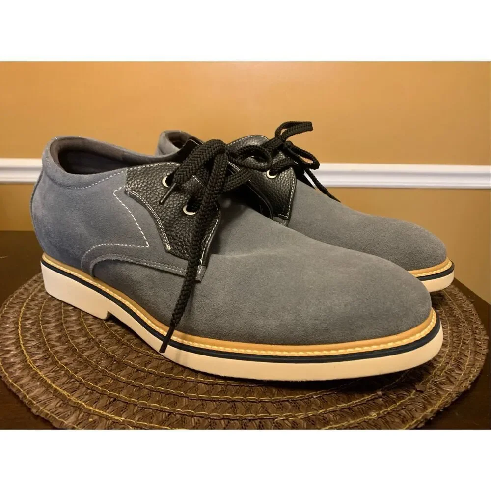 CALTO Y42023 - 2.8 Inches Elevator Height Increase Grey Casual Lace Up Oxford